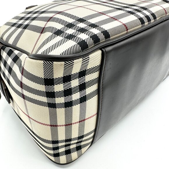 Burberry Brown Novacheck Boston Zip Tote - Picture 7 of 9